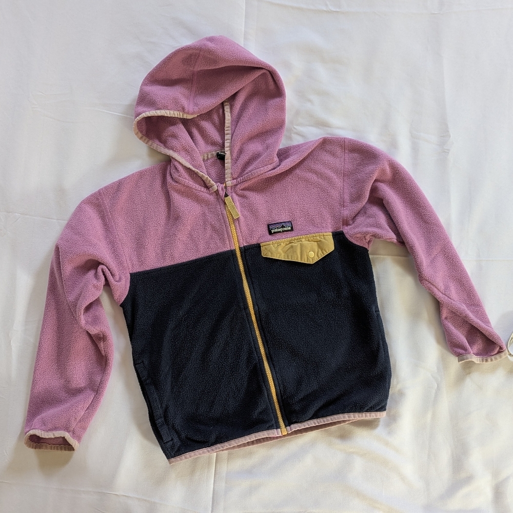 Patagonia Kids Micro D Snap-T Jacket Purple Blue S 7-8